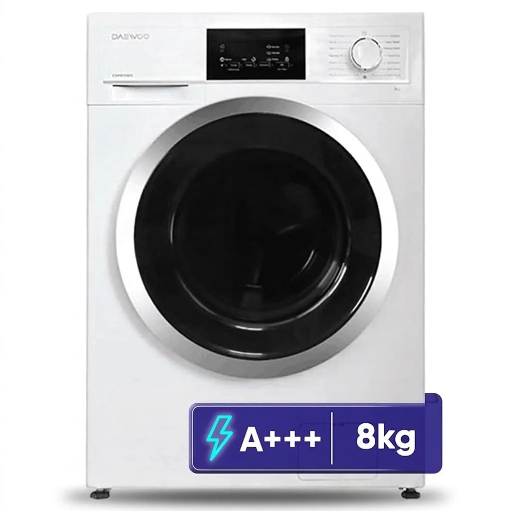 ماشین لباسشویی 8 کیلویی دوو مدل LM-830W با فناوری بخارشوی و دیگ استیل
