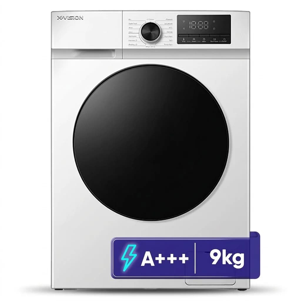 ماشین لباسشویی 9 کیلویی ایکس ویژن مدل TF94-AWBL/ASBL با موتور اینورتر و مصرف انرژی A+++